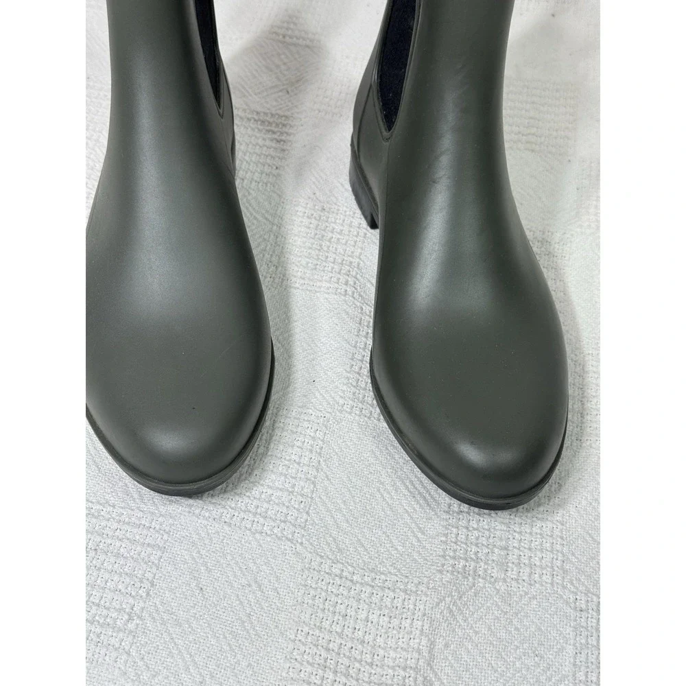 Sam Edelman Womens 9 Tinsley Moss Green‎ Chelsea Ankle Rain Bootie